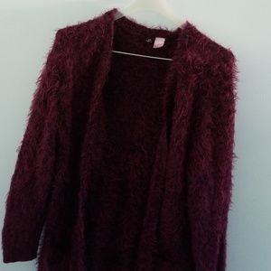 Purple cardigan